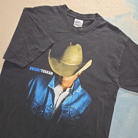 Dwight Yoakam 2001 Sounds Tour T Shirt Adult Large Heavyweight Cotton Black Y2K
